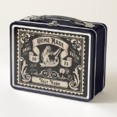 パーソナライズされたヴィンテージホーム製金属弁当箱 メタルランチボックス (正面)