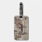 パーソナライズされたヴィンテージマップ荷物タグ ラゲッジタグ (裏面縦)