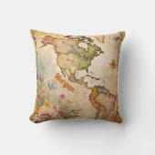 パーソナライズされたヴィンテージマップ クッション (正面)
