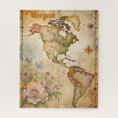 パーソナライズされたヴィンテージマップ ジグソーパズル (縦)