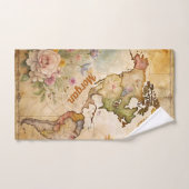 パーソナライズされたヴィンテージマップ ハンドタオル (ハンドタオル)