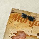 パーソナライズされたヴィンテージマップ ビーチタオル (インサイチュ)