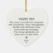 パーソナライズされたヴィンテージミニマルありがとう セラミックオーナメント (裏面)