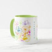 パーソナライズされたヴィンテージモダン自転車ネオンパターン マグカップ (正面左)