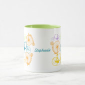 パーソナライズされたヴィンテージモダン自転車ネオンパターン マグカップ (中央)