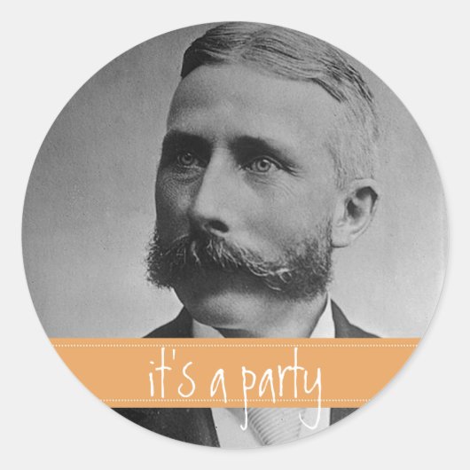 パーソナライズされたヴィンテージラベルひげ/ひげ ラウンドシール (正面)