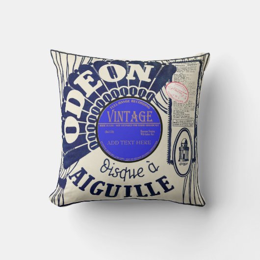 パーソナライズされたヴィンテージレコード装飾用クッション クッション (正面)