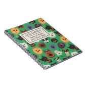 パーソナライズされたヴィンテージレトロドッグパタカスタムーン文字 ノートブック (右側)