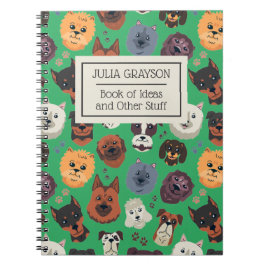 パーソナライズされたヴィンテージレトロドッグパタカスタムーン文字 ノートブック