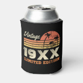パーソナライズされたヴィンテージレトロ誕生日 缶クーラー (缶裏面)