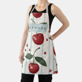 パーソナライズされたヴィンテージレトロ赤さくらんぼパターン エプロン (インサイチュ)