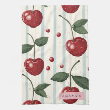 パーソナライズされたヴィンテージレトロ赤さくらんぼパターン