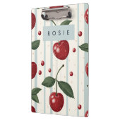 パーソナライズされたヴィンテージレトロ赤さくらんぼパターン クリップボード (左)