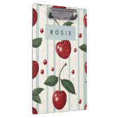パーソナライズされたヴィンテージレトロ赤さくらんぼパターン クリップボード (右)