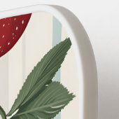 パーソナライズされたヴィンテージレトロ赤さくらんぼパターン ピックルボールラケット (左詳細)