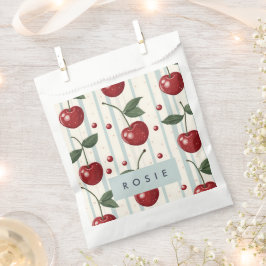 パーソナライズされたヴィンテージレトロ赤さくらんぼパターン フェイバーバッグ