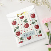 パーソナライズされたヴィンテージレトロ赤さくらんぼパターン フェイバーバッグ (封をした状態)