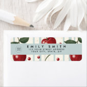 パーソナライズされたヴィンテージレトロ赤さくらんぼパターン ラベル (インサイチュ)