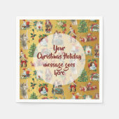 パーソナライズされたヴィンテージレトロ金ゴールド スタンダードカクテルナプキン (正面)