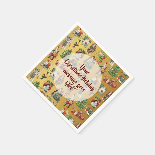 パーソナライズされたヴィンテージレトロ金ゴールド スタンダードカクテルナプキン (角)