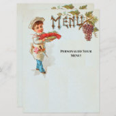 パーソナライズされたヴィンテージロブスターディナーフラットメニュー メニュー (正面/裏面)