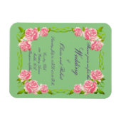 パーソナライズされたヴィンテージロマンチックバラ マグネット (横)