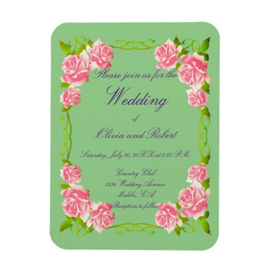 パーソナライズされたヴィンテージロマンチックバラ マグネット (縦)