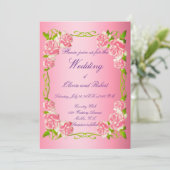 パーソナライズされたヴィンテージロマンチックバラ 招待状 (スタンド正面)