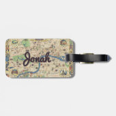 パーソナライズされたヴィンテージロンドン地図ラゲージタグ ラゲッジタグ (裏面横)