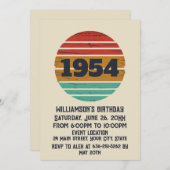 パーソナライズされたヴィンテージ七十 招待状 (正面/裏面)