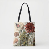 パーソナライズされたヴィンテージ全体のフローラプリント トートバッグ (正面)