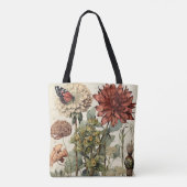 パーソナライズされたヴィンテージ全体のフローラプリント トートバッグ (裏面)