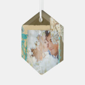 パーソナライズされたヴィンテージ写真のコラージュ ガラスオーナメント (正面左)