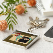 パーソナライズされたヴィンテージ写真のコラージュ キーホルダー (側面)