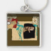 パーソナライズされたヴィンテージ写真のコラージュ キーホルダー (正面)