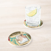 パーソナライズされたヴィンテージ写真のコラージュ コースター (側面)