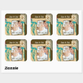 パーソナライズされたヴィンテージ写真のコラージュ スクエアシール (シート)