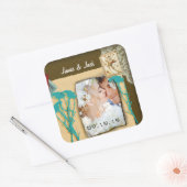 パーソナライズされたヴィンテージ写真のコラージュ スクエアシール (封筒)