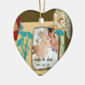 パーソナライズされたヴィンテージ写真のコラージュ セラミックオーナメント (左)