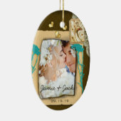 パーソナライズされたヴィンテージ写真のコラージュ セラミックオーナメント (右)