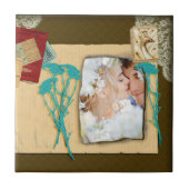 パーソナライズされたヴィンテージ写真のコラージュ タイル (正面)