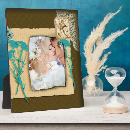 パーソナライズされたヴィンテージ写真のコラージュ フォトプラーク (側面)