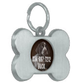 パーソナライズされたヴィンテージ写真のコラージュ ペットネームタグ (正面左)