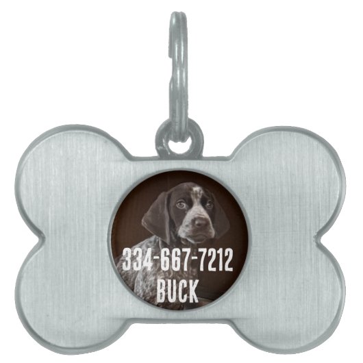 パーソナライズされたヴィンテージ写真のコラージュ ペットネームタグ (正面)