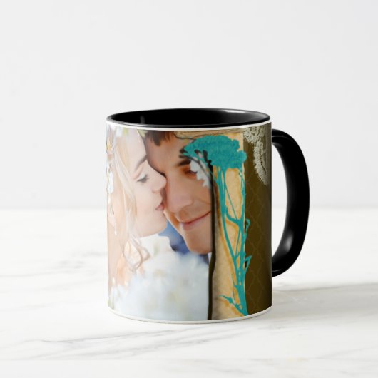 パーソナライズされたヴィンテージ写真のコラージュ マグカップ (正面右)