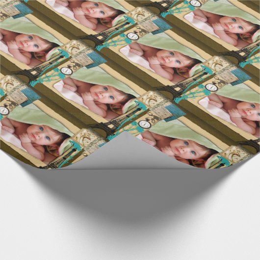 パーソナライズされたヴィンテージ写真のコラージュ ラッピングペーパー (角)