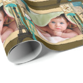 パーソナライズされたヴィンテージ写真のコラージュ ラッピングペーパー (ロールコーナー)