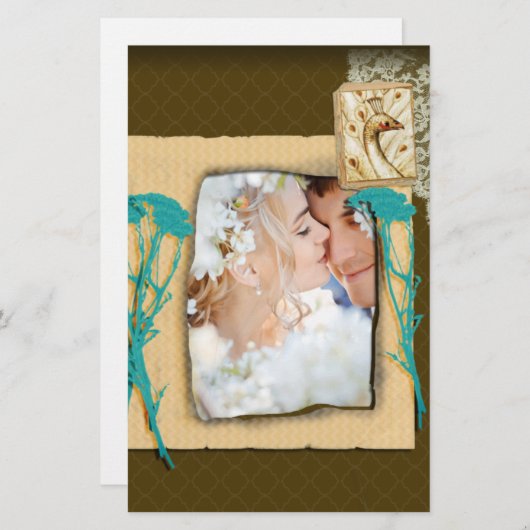 パーソナライズされたヴィンテージ写真のコラージュ 便箋 (正面/裏面)