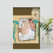 パーソナライズされたヴィンテージ写真のコラージュ 便箋 (スタンド正面)