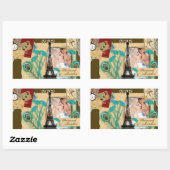 パーソナライズされたヴィンテージ写真のコラージュ 長方形シール (シート)